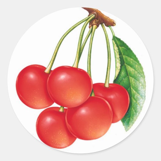 kersen ronde sticker (Voorkant)