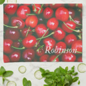 Kersen Rood Fruit Persoonlijk Theedoek (Gevouwen)