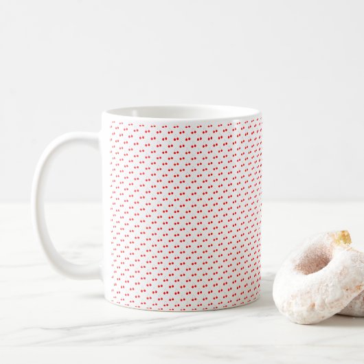 Kersen rood patroon fruit koffiemok (Met donut)