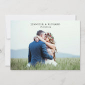 kersen rood wit rustieke bruiloft foto bedankkaart (Voorkant)