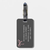 Kersen & Roze Bow Coquette Esthetisch Meisje Schat Bagagelabel (Achterkant verticaal)