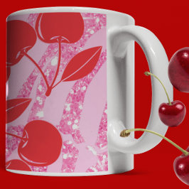 Kersen Roze Rood Glitters Koffiemok