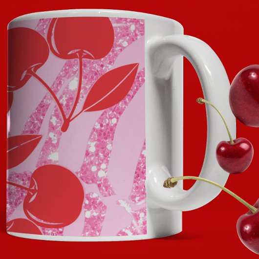 Kersen Roze Rood Glitters Koffiemok