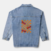 Kersen Schedel Schaakbord – Zoet maar Dodelijk Denim Jacket (Achterkant)