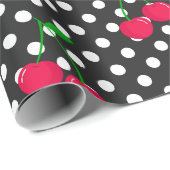 Kersen Stippenpatroon Cadeaupapier (Rol Hoek)