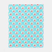 Kersen Stippenpatroon – Retro Fruit Cadeau & Decor Fleece Deken (Voorkant)