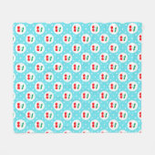 Kersen Stippenpatroon – Retro Fruit Cadeau & Decor Fleece Deken (Voorkant (Horizontaal))