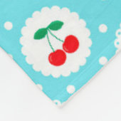 Kersen Stippenpatroon – Retro Fruit Cadeau & Decor Fleece Deken (Hoek)