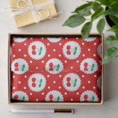 Kersen Stippenpatroon – Retro Fruit Cadeau & Decor Tissuepapier (Geschenk)