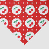 Kersen Stippenpatroon – Retro Fruit Cadeau & Decor Tissuepapier (Detail)