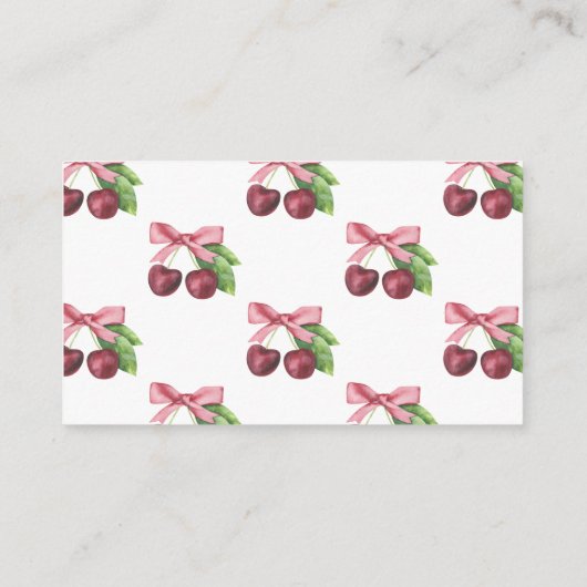 Kersen strik baby shower - display shower informatiekaartje (Achterkant)