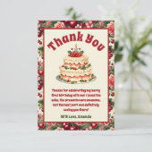  kersen 'Sweet One' 1e verjaardag Bedankkaart (Staand voorkant)