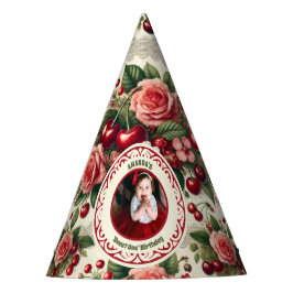  kersen 'Sweet One' 1e verjaardag foto Feesthoedjes