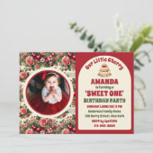  kersen 'Sweet One' 1e verjaardag foto Kaart (Staand voorkant)