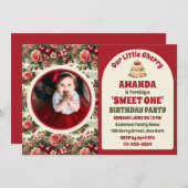  kersen 'Sweet One' 1e verjaardag foto Kaart (Voorkant / Achterkant)