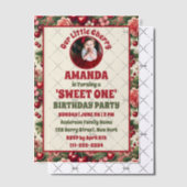  kersen 'Sweet One' 1e verjaardag foto Vellum Uitnodigingen (Offset (Uitnodiging))