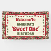  kersen 'Sweet One' 1e verjaardag Welkom Spandoek (Horizontaal)