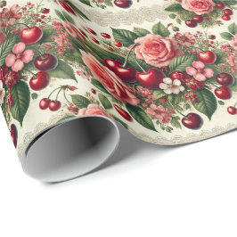  kersen 'Sweet One' 1e verjaardagsfeest Cadeaupapier