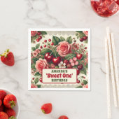  kersen 'Sweet One' 1e verjaardagsfeest Servet (Insitu)