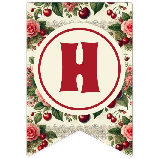  kersen 'Sweet One' 1e verjaardagsfeest Vlaggetjes (Tweede vlag)