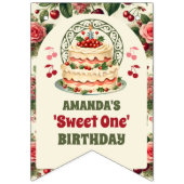  kersen 'Sweet One' 1e verjaardagsfeest Vlaggetjes (Eerste vlag)