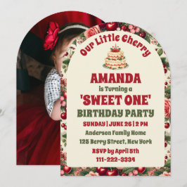  kersen 'Sweet One' 1st Birthday Photo Arch Kaart