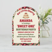  kersen 'Sweet One' 1st Birthday Photo Arch Kaart (Staand voorkant)