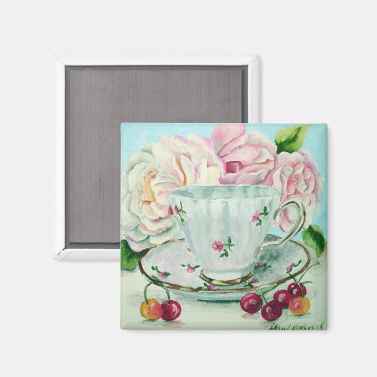 Kersen & Theemagneet Magneet (Voorkant / Achterkant)