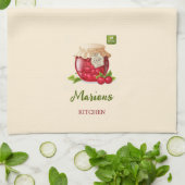 Kersen thema aangepaste keukenhanddoek (Gevouwen)