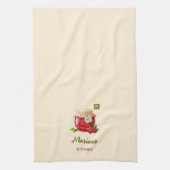 Kersen thema aangepaste keukenhanddoek (Verticaal)