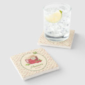 Kersen Thema Aangepaste Stenen Drank Onderzetter (Zijkant)