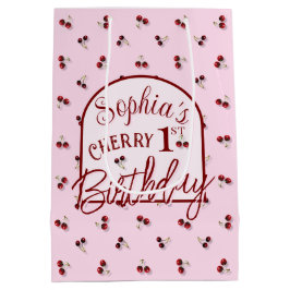 Kersen Thema Eerste Verjaardag Gift Bag Medium Cadeauzakje
