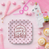 Kersen Thema Eerste Verjaardag Papier Bord (Feest)