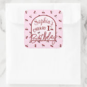 Kersen Thema Eerste Verjaardag Sticker (Tas)