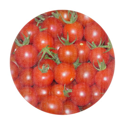 Kersen Tomaten Oogst Glas Snijplank (Voorkant)
