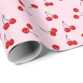 Kersen verjaardagsfeestje cadeaupapier (Rol Hoek)