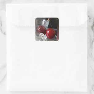 Kersen Vierkante Sticker