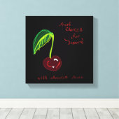 Kersen voor dessertafdrukken canvas afdruk (Insitu (Houten vloer))