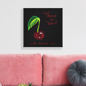 Kersen voor dessertafdrukken canvas afdruk (Insitu (Woonkamer))
