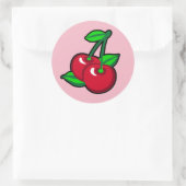 Kersen voor kersenplukkers ronde sticker (Tas)