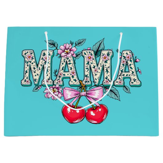 Kersen voor mama groot cadeauzakje (Voorkant)