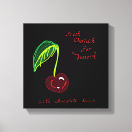 Kersen voor nagerecht afdruk canvas afdruk