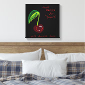 Kersen voor nagerecht afdruk canvas afdruk (Insitu (Slaapkamer))