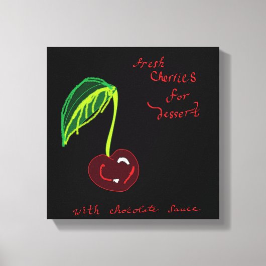 Kersen voor nagerecht afdruk canvas afdruk (Voorkant)