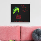 Kersen voor nagerecht afdruk canvas afdruk (Insitu (Woonkamer))