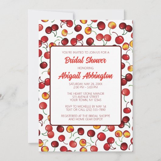 Kersen Vrijgezellenfeest Kaart (Voorkant)