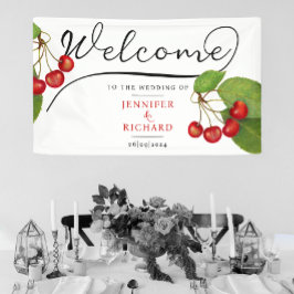  kersen welkom zwart wit stijlvol script spandoek