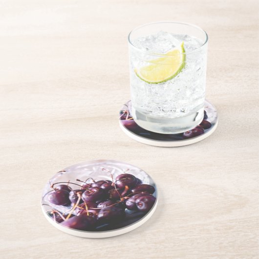 Kersen Zandsteen Onderzetter (Zijkant)