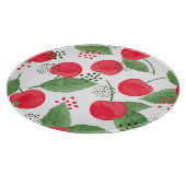 Kersenbessen , Waterverf naadloos. Snijplank (Hoek)