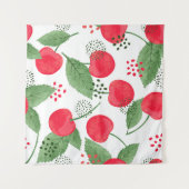 Kersenbessen , Waterverf naadloos. Wandkleed (Voorkant (horizontaal))